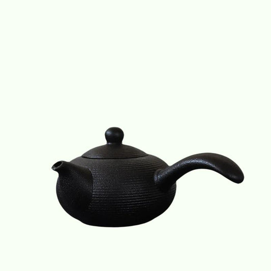 Cerámica negra Cerámica Kyusu Teteras de té chino hecha a mano 165 ml