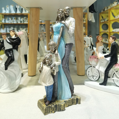 Estátuas da família resina artesanato em casa esculturas de decoração figuras de fúria ornamentos acessórios para sala de estar