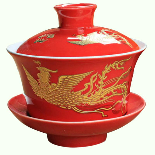 Traditionelles chinesisches Gaiwan, handbemalte Keramik, chinesisches Kung-Fu-Tee-Set, Teeterrine, Teekanne für Reisen, Teegeschirr, Trinkgeschirr, Dekoration