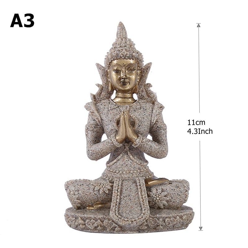 28スタイルミニチュアブッダ像自然砂岩Fengsthuiタイ仏彫刻ヒンドゥー教徒の家庭装飾飾り15