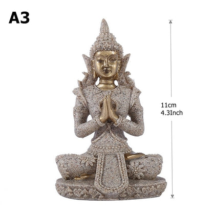 28 스타일의 미니어처 부처 동상 자연 사암 Fengshui 태국 부처님 힌두교 입상 가정 장식 장식 15