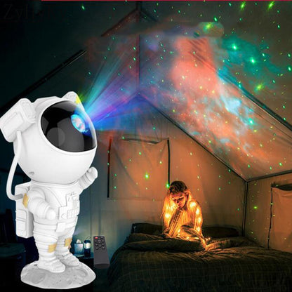 Galaxy Projector Lamp Starry Sky Night Light til hjemmet Soveværelsesrum Dekor Astronaut Dekorative Luminairer Børns gave