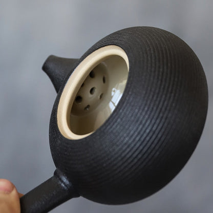 Černý nádobí keramic Kyusu Teapots Ručně vyráběný čínský čajový hrnec 165ml
