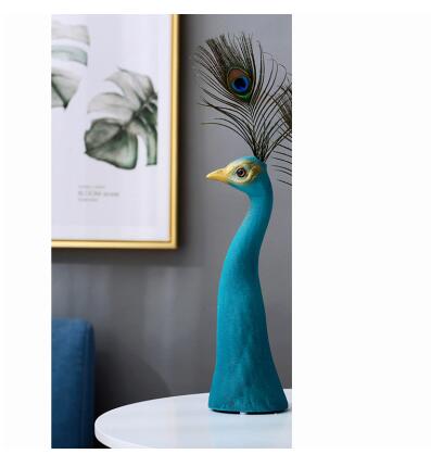 ヨーロッパの孔雀の陶器の花瓶の風水像を開く結婚式の誕生日家具装飾ホームルームテーブル図工芸品