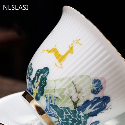 Chiński ręcznie robiony ceramiczny gaiwan herbata butik mała herbata miska biała porcelanowa herbata