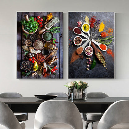 Gambar seni dinding dapur rempah herba periuk poster dan mencetak lukisan kanvas hiasan rumah nordik untuk ruang makan restoran