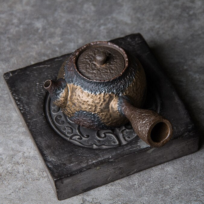 Théière kyusu en céramique, bouilloire à thé chinoise en céramique, 220ml