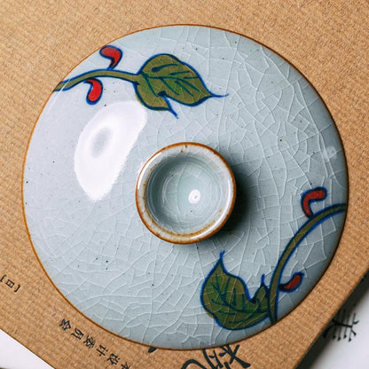 180 ml Çin Gaiwan Demlik Seramik Kung Fu çay seti Porselen Çiçek Çay Kase çay fincanları Seyahat için Teaware Kase Pu'er Su Isıtıcısı