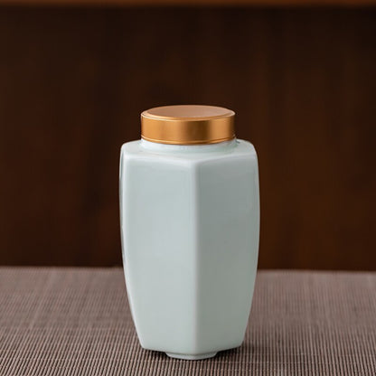 Caddio de té Jar de cerámica sellado Tank de almacenamiento a prueba de humedad Caja de té Organizador de té Tazón Tazón de alimentos Jares decorativos