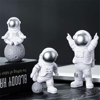 Harpiks materielle astronauter ornamenter universal mobiltelefon standholder julegave legetøj hjemmekontor desk indretning fødselsdag gaver