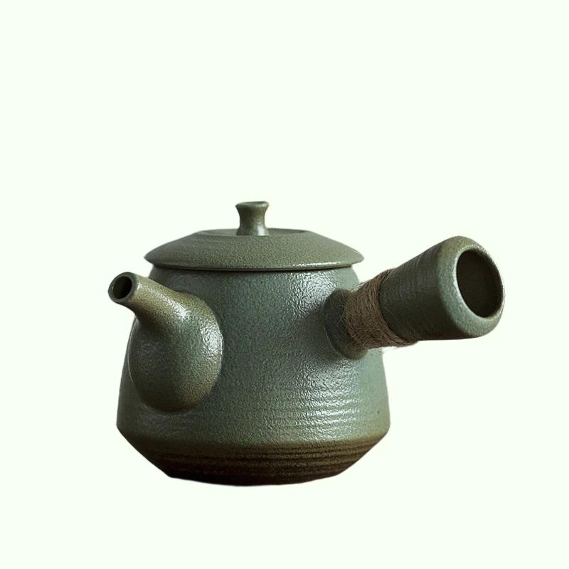 Zielone ceramiczne czajniki kyusu czajniki vintage chińskie kung fu herbaty naczyń napoju