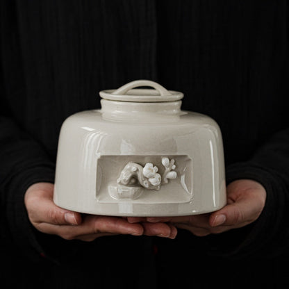 Kleine huisdierherinneringen Begrafenis urn crematie urn voor huisdier as met de hand gemaakt in keramiek