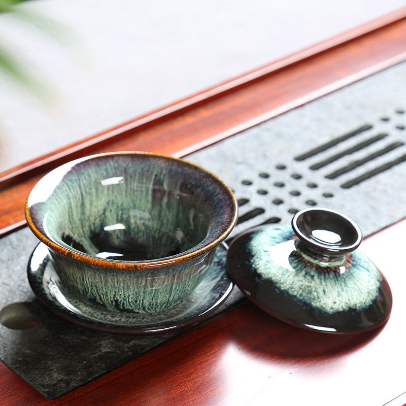 120 ml de porcelana gaiwan kung fu conjunto de chá de cerâmica para viagens portátil teacups de chá portátil teacups teacups teacups techereny drinkware acessórios
