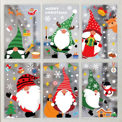 Kerstmis Santa Claus Window Stickers Wall Ornaments Kerst hanger Merry Christmas For Home Decor Nieuwjaarstickers 2023