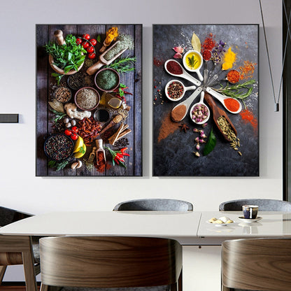 المطبخ صور فنية للجدران التوابل عشب طباخ الملصقات والمطبوعات الشمال ديكور المنزل قماش اللوحة لمطعم غرفة الطعام