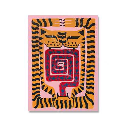 Altes Ägypten Buntes abstraktes Boho Poster Tiger Leopard Figur Wand Kunstdrucke Leinwand Malerei Dekor Bilder für Wohnzimmer 