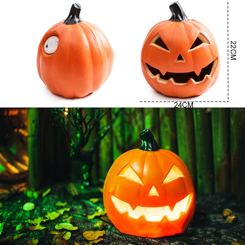 Halloween Pumpkin LED Light Lamp Creative Lantern Discoration vilkkuva kevyt Gypsophila Ghost Festival pukeutuu hehkuva