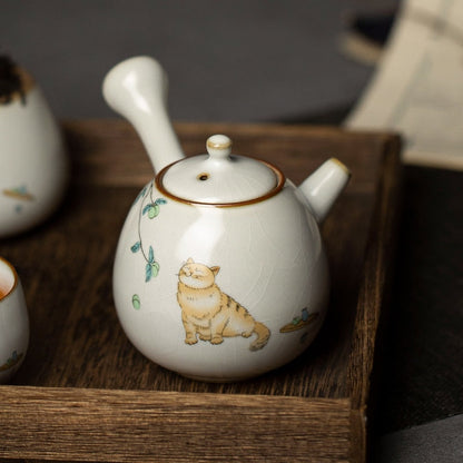Tele teat ceramica Kyusu simpatico tea pot da tè cinese kung fu set da tè 250 ml