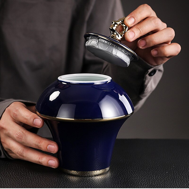 Keramische thee caddy grote opslagtank decoratie accessoires verzegelde pot thee caddies eten afwerking tank snoeppota thee organisator