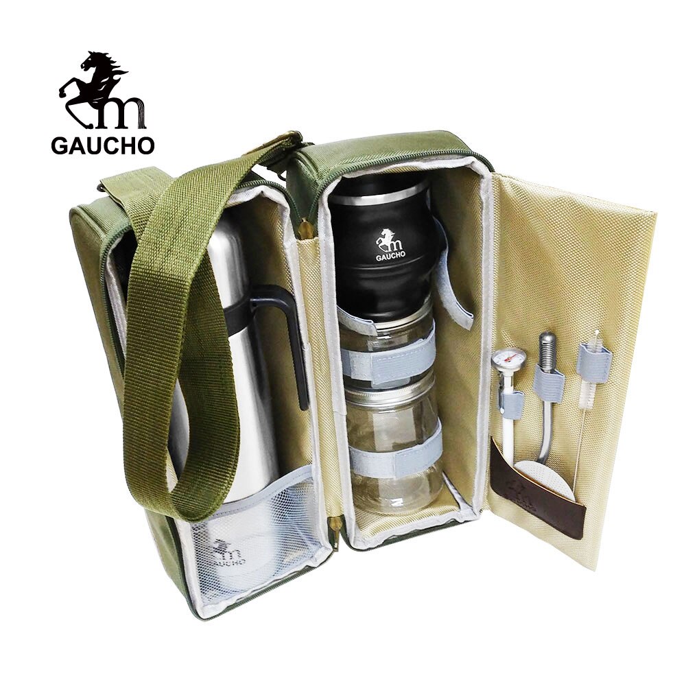 1 ensemble/lot Gaucho Yerba Mate Kits de voyage est pratique pour charger des Thermos et des gourdes en acier inoxydable Bombilla paille-boîte de thé