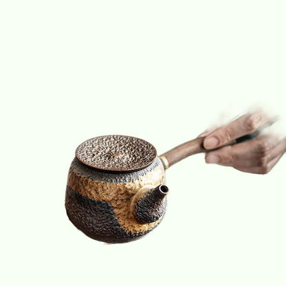 Bronzen keramische kyusu vintage Chinese keramische theepot drinkware 230 ml