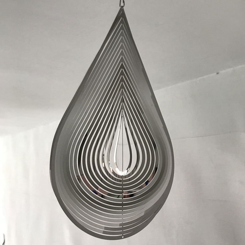 Kovový 3d větrné spinneru zvonkohry ložnice vnitřní pokoj venkovní výzdoba srdce čtvercový tvar řezbářství řemeslné kovové 3d rotující windchime