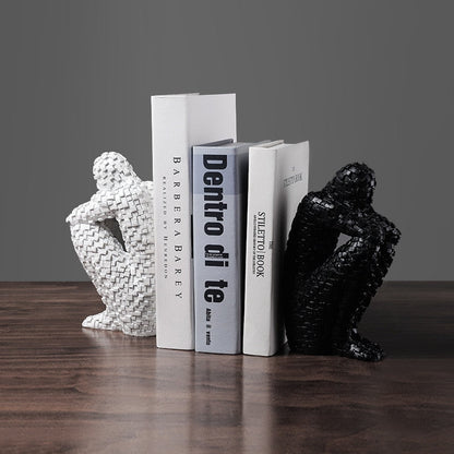 Nordic Home Decoration Resin Sculpture Bookhelf Character Statue Bookends Living Room Office Møbler Creative Crafts