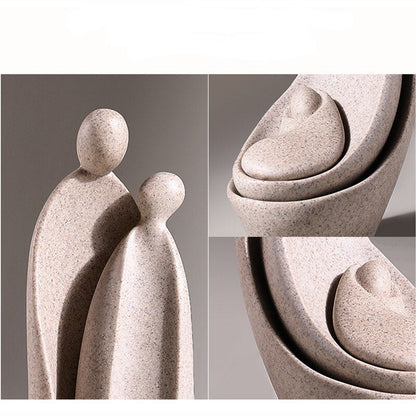 Nordic Abstrak Pasangan Cinta Ibu Patung Keluarga Patung Handmake Karakter Resin Ornamen Dekorasi Kerajinan Dekorasi Keramik