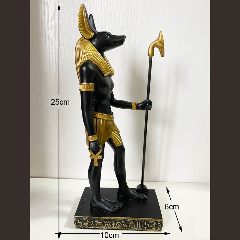 Statue égyptienne de totem de dieu du soleil d'oeil d'Anubis, figurine à collectionner, sculpture de figurine, décoration de bureau de maison d'egypte, dieu de chien 