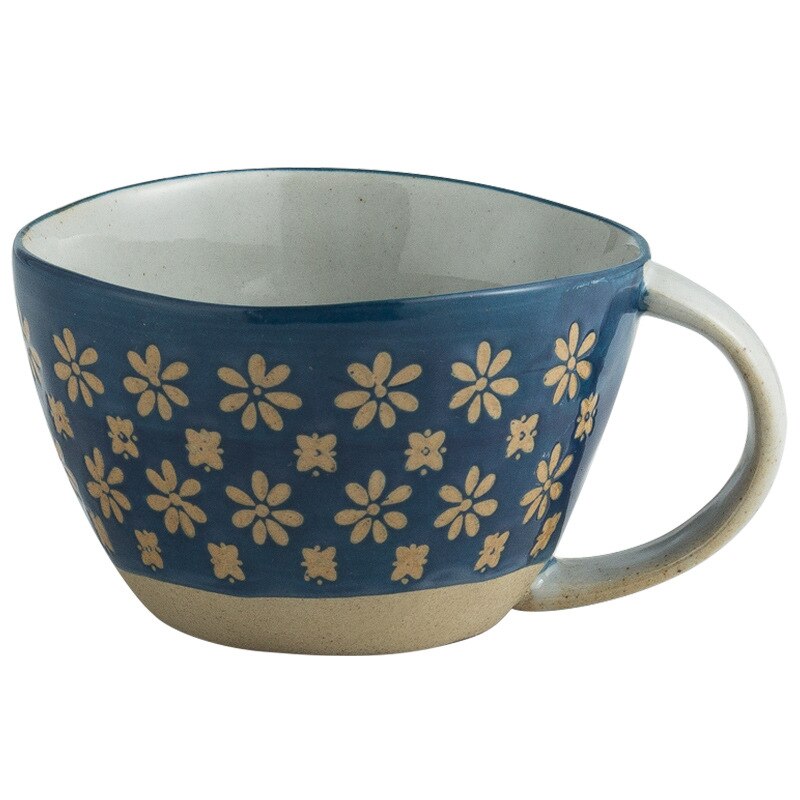 Vintage Japon çömlek kupaları, sırada seramik kahvaltı kahve sütü çayı tahıl fincan kase mutfak ev dekoru el yapımı sofra takımı