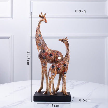 Statue de décoration modèle animal girafe couleur rétro, style minimaliste moderne, décoration de salon pour la maison, cadeaux artisanaux 