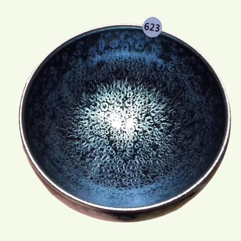 Jianzhan Chinese traditionele vaardigheid Tenmoku Tea Bowl Sky Eye Drinkware Matcha Chawan Bowl Oil Spot Japanese thee -gebruiksvoorwerpen Handgemaakt