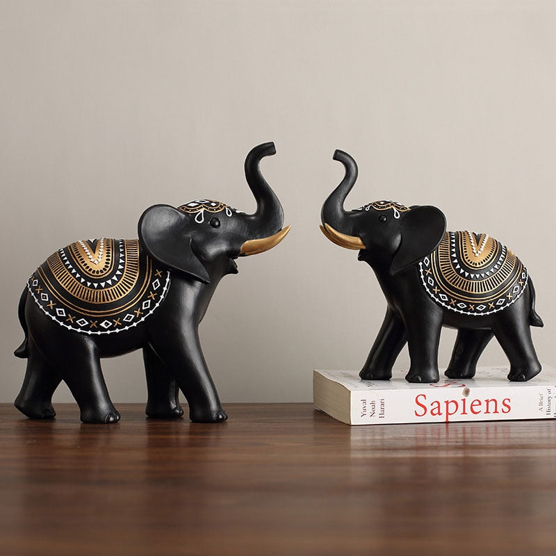 Lucky Mascot Antique Elephant Sculpture Home Living Room Dekoration Møbler TV Skabets bogreol Dekor Ornament fødselsdagsgave