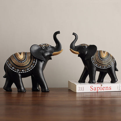 Lucky Mascot Antique Elephant Sculpture Home Live Room Decoratie Meubels TV Cabinet boekenkast Decor Ornament Birthday Gift