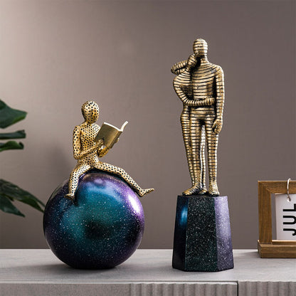 Samenvatting Karakter Sculptuur Hars standbeeld kleurmodel moderne huizendecoratie woonkamer decoratie kantoor bureau decor geschenken