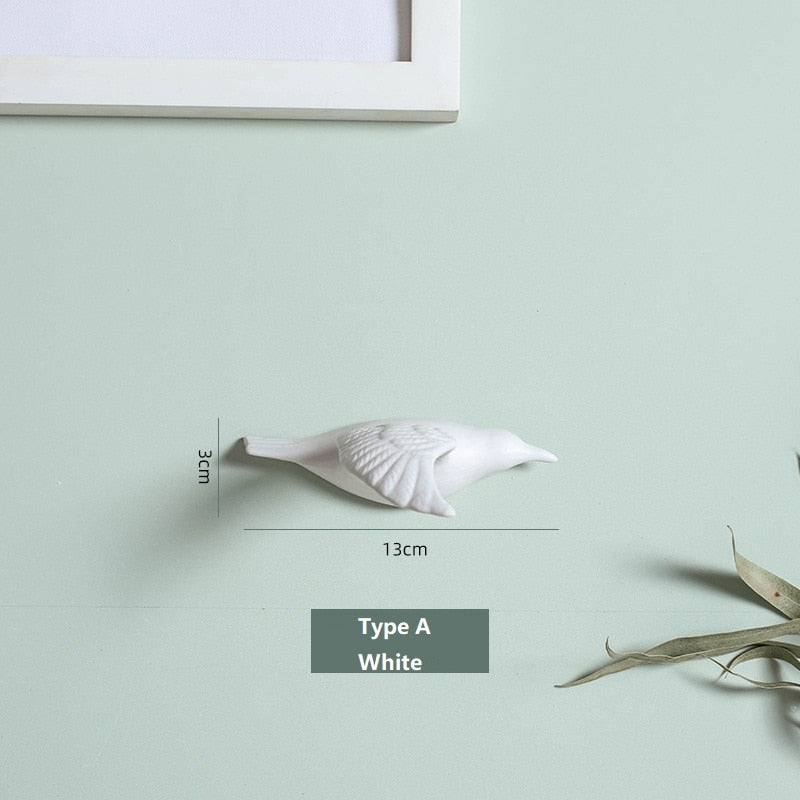 ציפורי קרמיקה תלת מימדיות מעצבות קיר קישוטים לקישוטים ביתיים פשוט