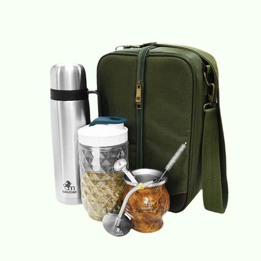 1 Set/Lot Gaucho Yerba Mate Travel Kits Is Convenient For Loading Stainless Thermos & Gourds  Bombilla Straw - Tea Can