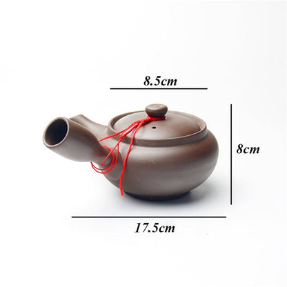 Japanischen Stil Lila Ton Handgemachte Teekanne Chinesische Tee-Set Kreative Büro Kung Fu Wasserkocher Keramik Seite Griff Filter Teekanne