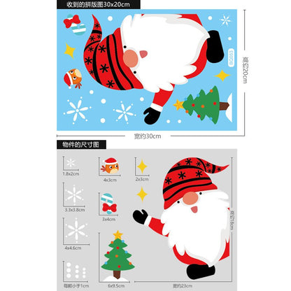Julen Santa Claus Window Stickers Wall Ornament