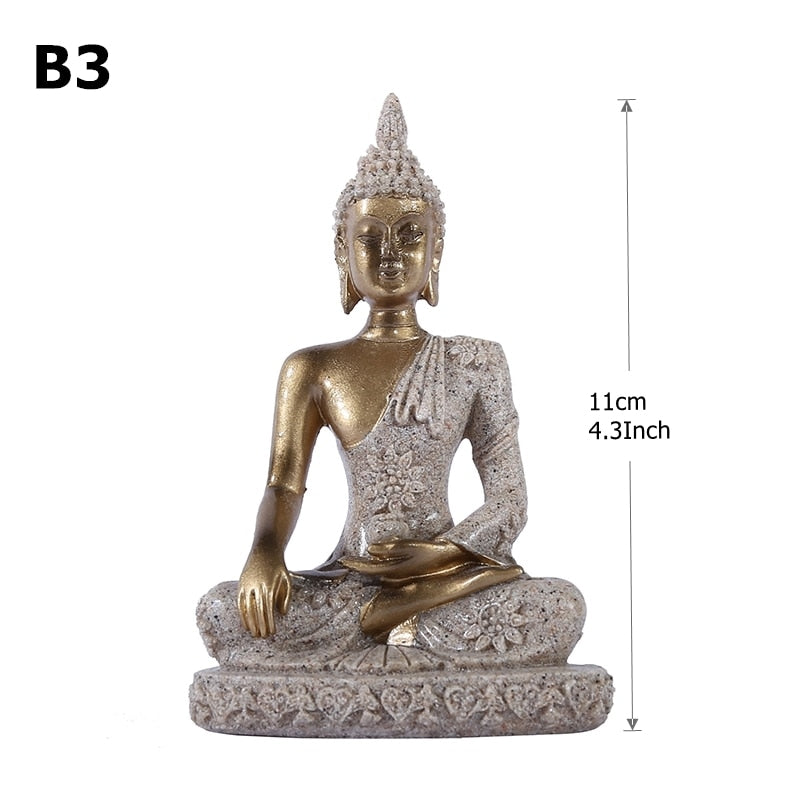 28 Style Miniature Buddha Statue Nature Sandstone Fengshui Thailand Buddha skulptur Hindu Figur Home Dekorativ ornament 15