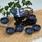 Service à thé Kung Fu en céramique et porcelaine, ensemble de 6 tasses à thé et théière en argile violette, service à thé coloré avec glaçage craquelé