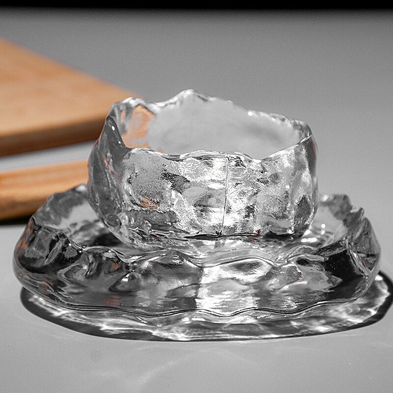 Tasse en verre de Style japonais, tasse à thé transparente/congelée, tasse à vin blanc, tasse à thé Kongfu Master, 2 styles, 1 pièce 