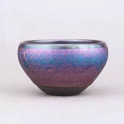 Fargerik tenmoku Tea Cup Chinese Porcelain Tea Bowl Chawan Glasert naturlig i ovn under høy temporatur/Jianzhan