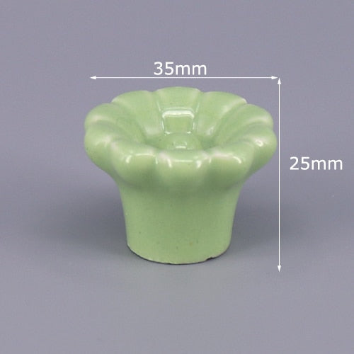 1x Green Color Series Ceramic Knobs Dresser Drawer Cabinet Handle Pulls / CuteKitchen Cumboard Knob Furniture Hardware Hardware