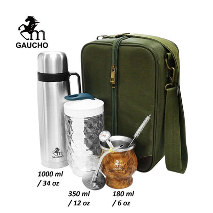 1 Set/Lot Gaucho Yerba Mate Travel Kits är praktiska för att ladda rostfritt termos & kalebasser Bombilla Straw - Te Can