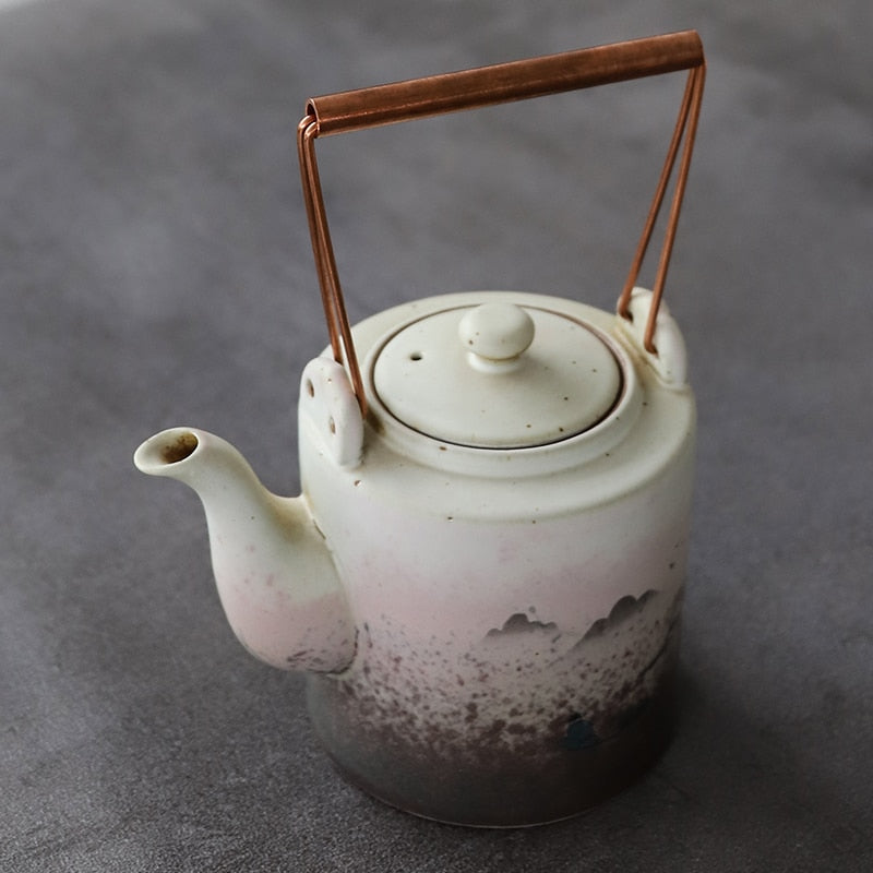 Wielka pojemność ceramiczne czajniki górskie Kettle chiński garnek herbaty 400 ml