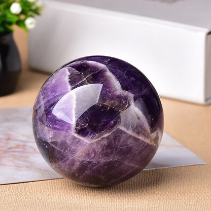 1pc Dream Natural Amethyst Ball Digilap Globe Mengurut Bola Reiki Penyembuhan Batu Rumah Hiasan Hadiah indah Hadiah cenderahati