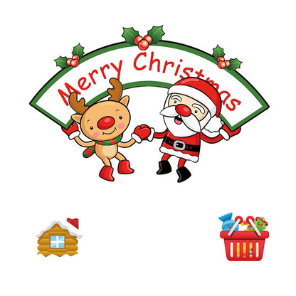 Krismas Santa Claus Window Stickers Hiasan Dinding Loket Krismas Merry Christmas Untuk Hiasan Rumah Pelekat Tahun Baru 2023