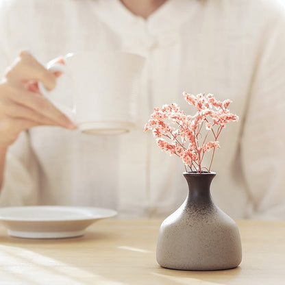 中国の陶器の小さな花瓶レトロな花花柄のセラ酸装飾的なコンテナ花瓶モダンな家の装飾