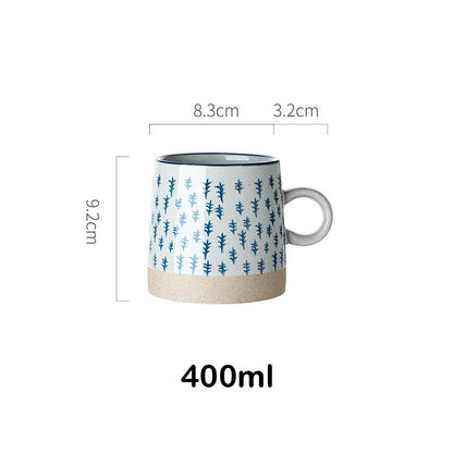 Vintage japonská hrnčí hrnky na keramiku Underglaze keramická snídaně kávová mléko čaj čaj obiloviny miska mísa kuchyně domácí výzdoba ručně vyráběná nádobí